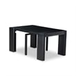 Pemberly Row 10-Piece Black Dining Set with Acacia Wood Construction