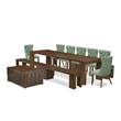 Pemberly Row 10-Piece Dining Set with Walnut Extendable Table