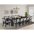 Pemberly Row 13-Piece Dining Room Table Set in Acacia Wood with Black Finish