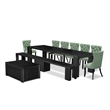 Pemberly Row 10-Piece Dining Room Set in Black Acacia Wood Finish