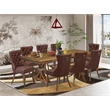 Pemberly Row 9-Piece Dining Set with Rectangular Table in Walnut Finish
