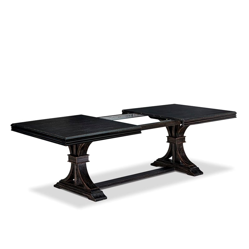 Pemberly Row 5-Piece Acacia Wood Dining Set with Gray Faux Leather