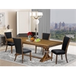 Pemberly Row 5-Piece Acacia Wood Dining Table Set in Antique Walnut