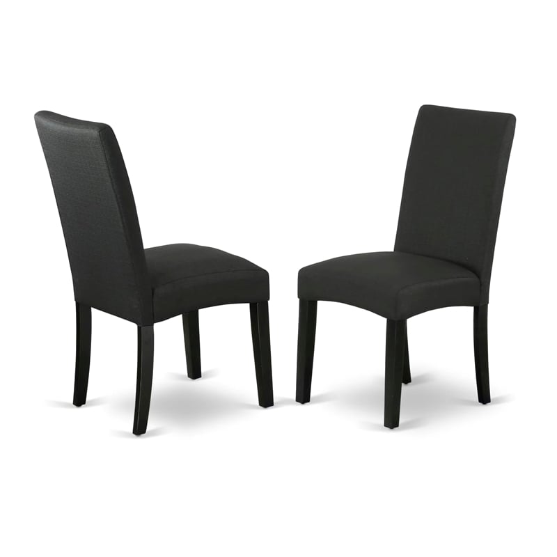Pemberly Row 7-Piece Wooden Dining Set with Black Upholstery