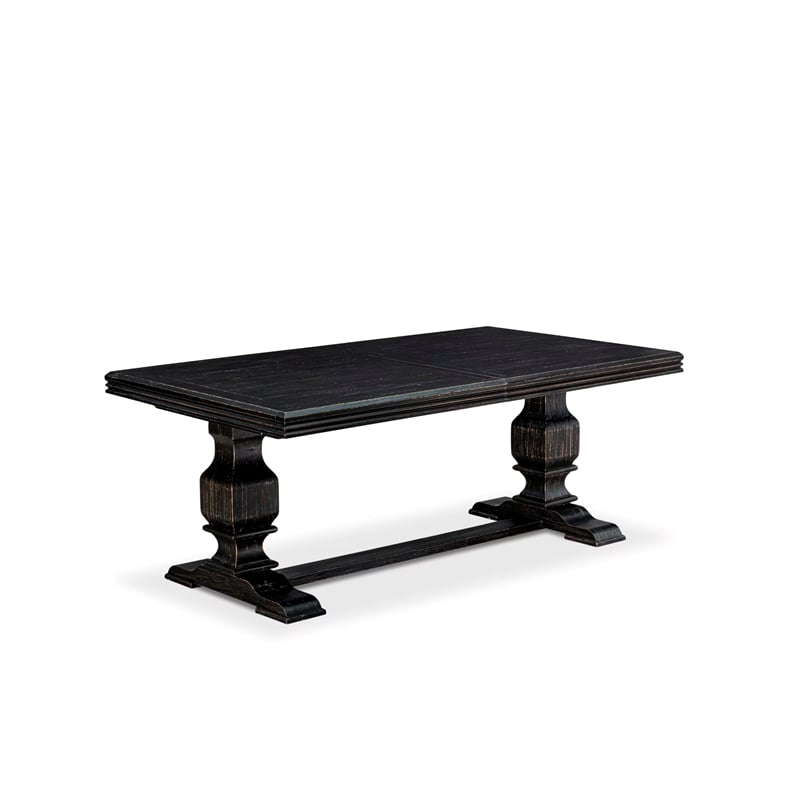 Pemberly Row 7-Piece Dining Set with Acacia Wood in Black Finish
