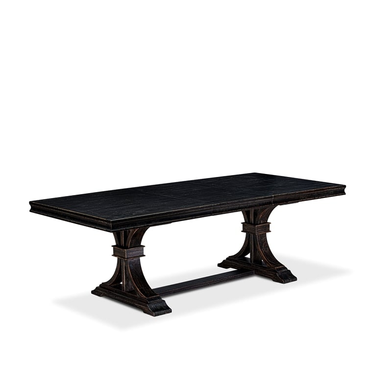 Pemberly Row 5-Piece Dining Table Set in Black Finish with Acacia Wood