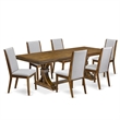 Pemberly Row 7-Pc Extendable Dining Table Set in Walnut Finish