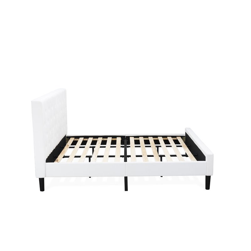 Pemberly Row 2-Piece Wood King Bedroom Set in Butter Cream Finish