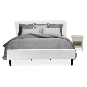 Pemberly Row 2-Piece Wood King Bedroom Set in Butter Cream Finish