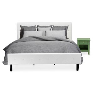 Pemberly Row 2-Piece Wood King Bedroom Set in Clover Green Finish