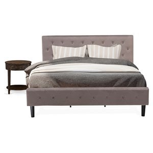 Pemberly Row 2-Piece Wood King Bedroom Set in Brown Taupe and Jacobean