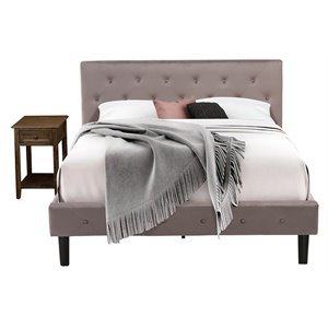 Pemberly Row 2-Piece Wood Queen Bedroom Set with Nightstand in Jacobean