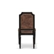 Pemberly Row Set of 2 Parson Dining Chairs in Black with Brown Upholstery