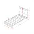 Pemberly Row Metal Twin Bed Frame with Wooden Slats in Black Finish