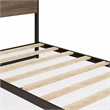 Pemberly Row Metal Twin Bed Frame with Wooden Slats in Black Finish