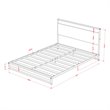 Pemberly Row Metal Queen Bed Frame with Wooden Slats in Black Finish