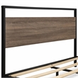 Pemberly Row Metal Queen Bed Frame with Wooden Slats in Black Finish