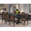 Pemberly Row 9-Piece Dining Set in Black and PU Leather Upholstery