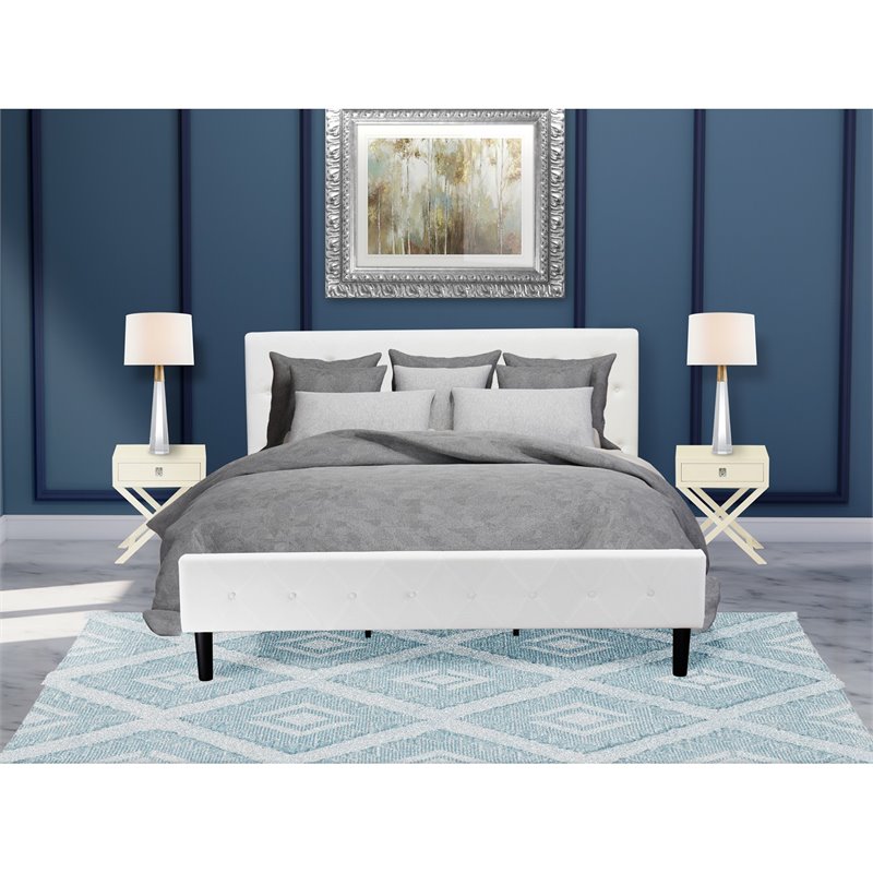 Pemberly Row 3-Piece Wood King Bedroom Set in White Finish