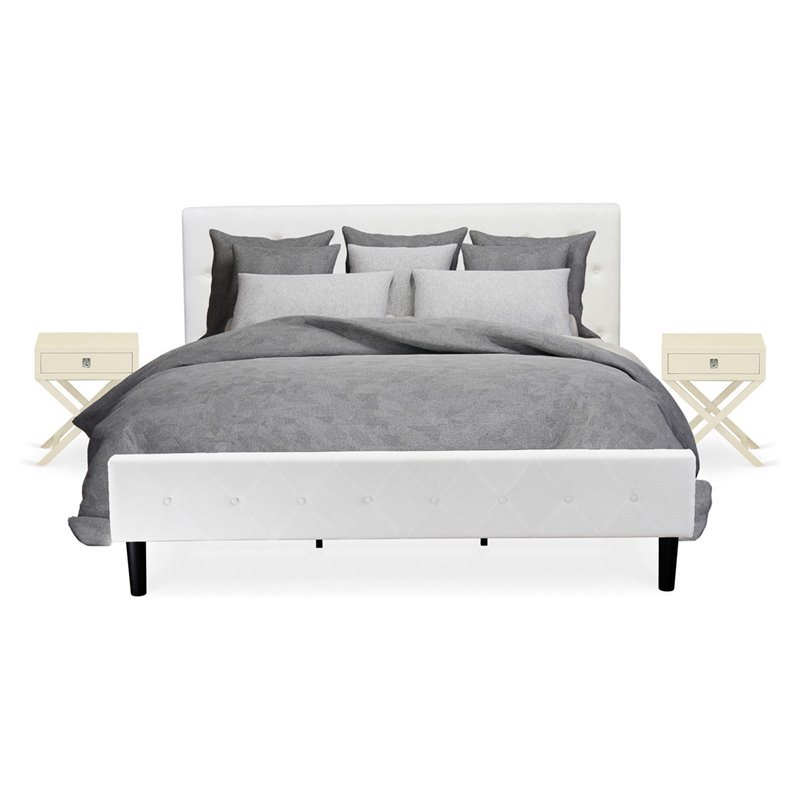 Pemberly Row 3-Piece Wood King Bedroom Set in White Finish