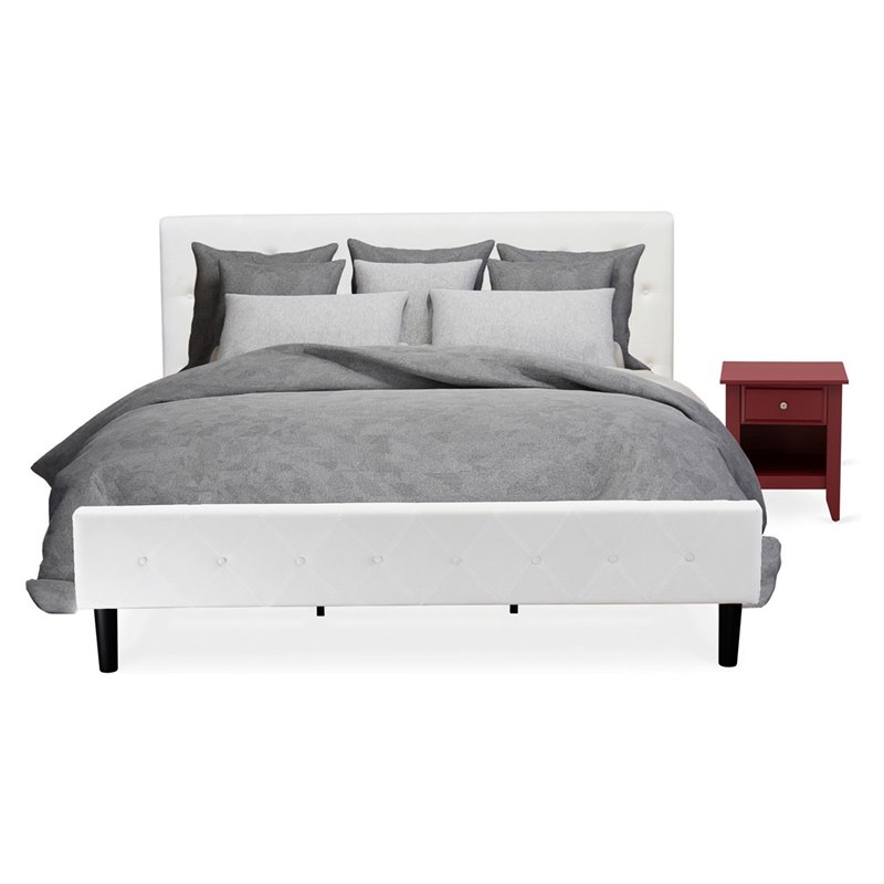 Pemberly Row 2-Piece Wood King Bedroom Set in Burgundy Finish