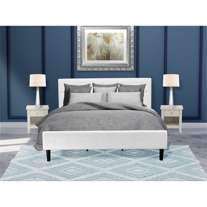 Pemberly Row 3-Piece Wood King Bedroom Set in Butter Cream Finish