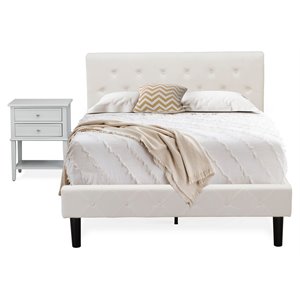 Pemberly Row 2-Piece Wood Full Bedroom Set in White & Urban Gray
