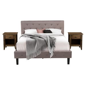 Pemberly Row 3-Piece Wood Queen Bedroom Set with Jacobean Finish
