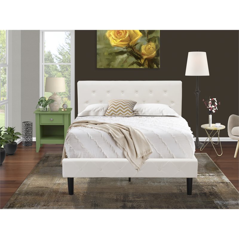 Pemberly Row 2-Piece Full Bedroom Set in White Clover Green Finish