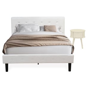 Pemberly Row 2-Piece Wood Queen Bedroom Set in White Finish