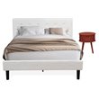 Pemberly Row 2-Piece Wood Queen Bedroom Set in White/Burgundy Finish