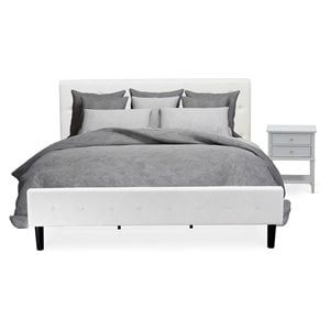 Pemberly Row 2-Piece Wooden King Bedroom Set in White and Urban Gray