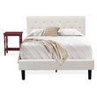 Pemberly Row 2-Piece Wood Full Bedroom Set in White/Burgundy