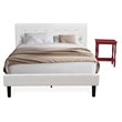 Pemberly Row 2-Piece Wood Queen Bedroom Set in White/Burgundy