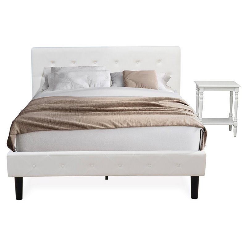 Pemberly Row 2-Piece Wood Queen Bedroom Set in White/Urban Gray