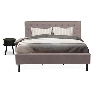 Pemberly Row 2-Piece Wooden King Bedroom Set in Taupe Brown and Black