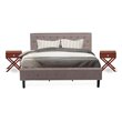 Pemberly Row 3-Piece King Bedroom Set with Wood Frame in Brown Taupe