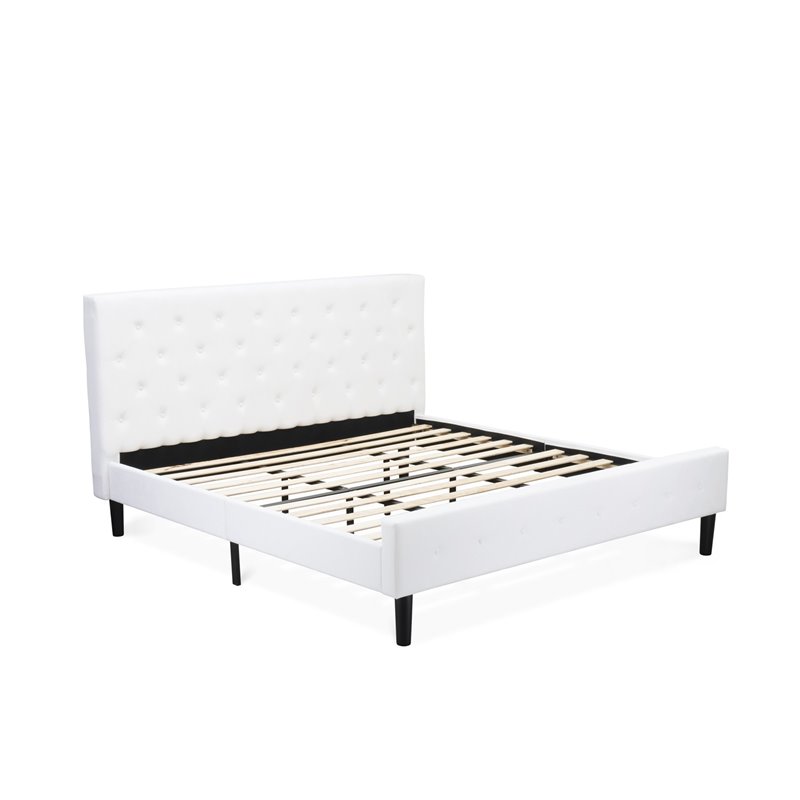 Pemberly Row 2-Piece King Bedroom Set with Wood Frame in White