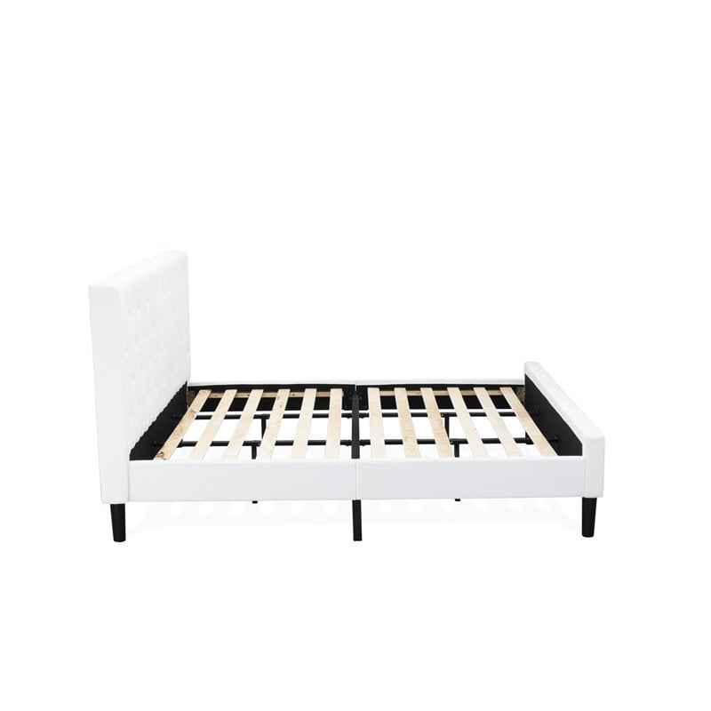 Pemberly Row 2-Piece King Bedroom Set with Wood Frame in White