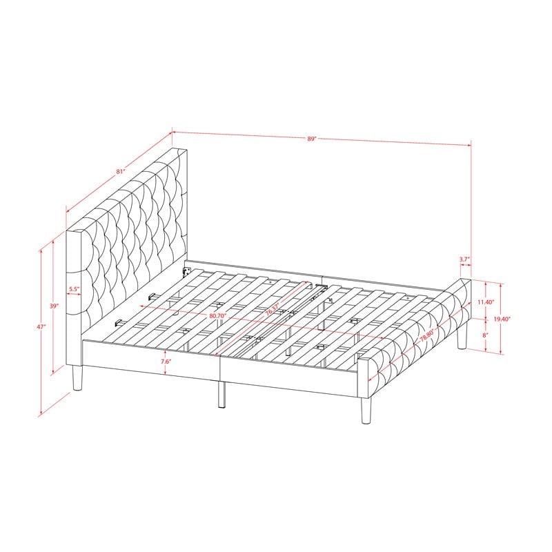 Pemberly Row 2-Piece King Bedroom Set with Wood Frame in White