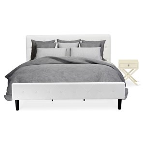 Pemberly Row 2-Piece King Bedroom Set with Wood Frame in White