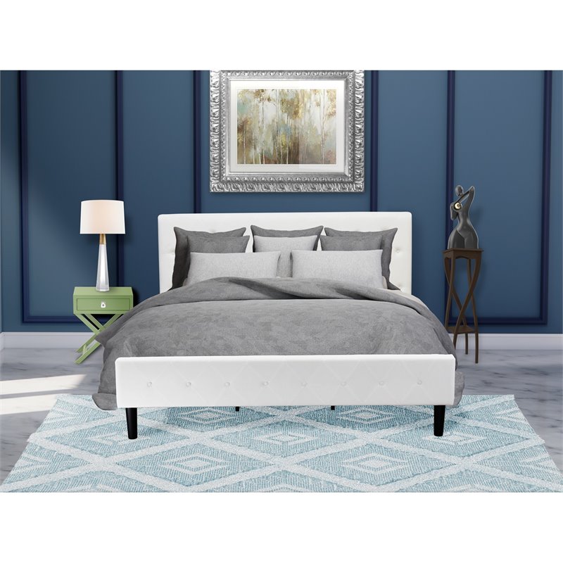 Pemberly Row 2-Piece King Bedroom Set with Wood Frame in White/Green