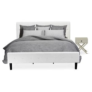 Pemberly Row 2-Piece Wood King Bedroom Set in White Urban Gray Finish