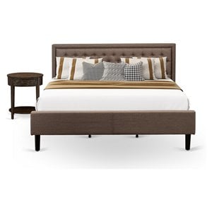 Pemberly Row 2-Piece King Bedroom Set in Engineered Wood in Brown