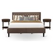Pemberly Row 3-Piece King Bedroom Set in Engineered Wood and Brown Finish
