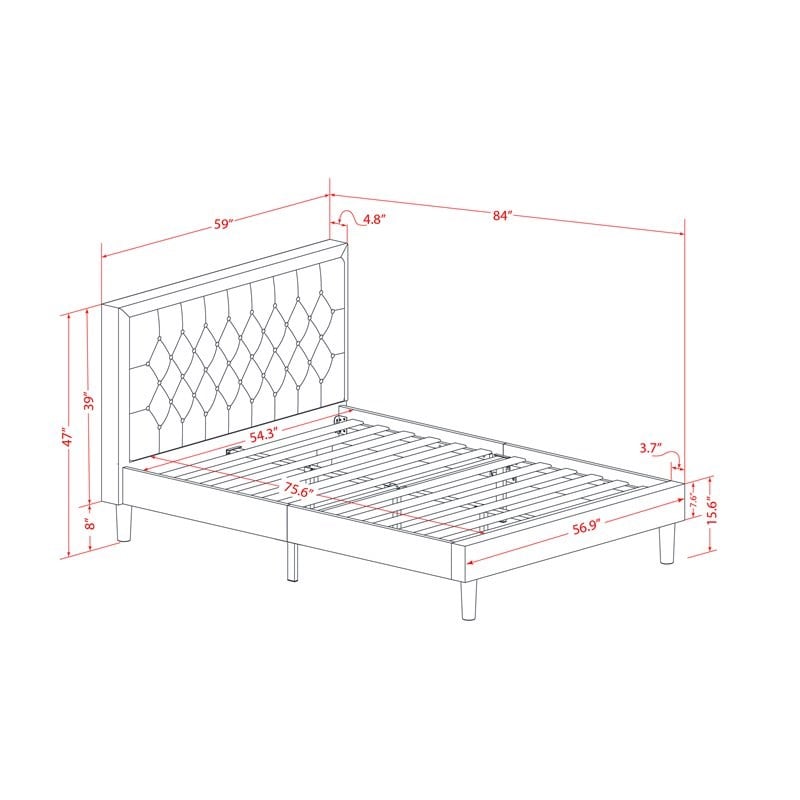 Pemberly Row 2-Piece Full Bedroom Set in Engineered Wood and Jacobean Finish
