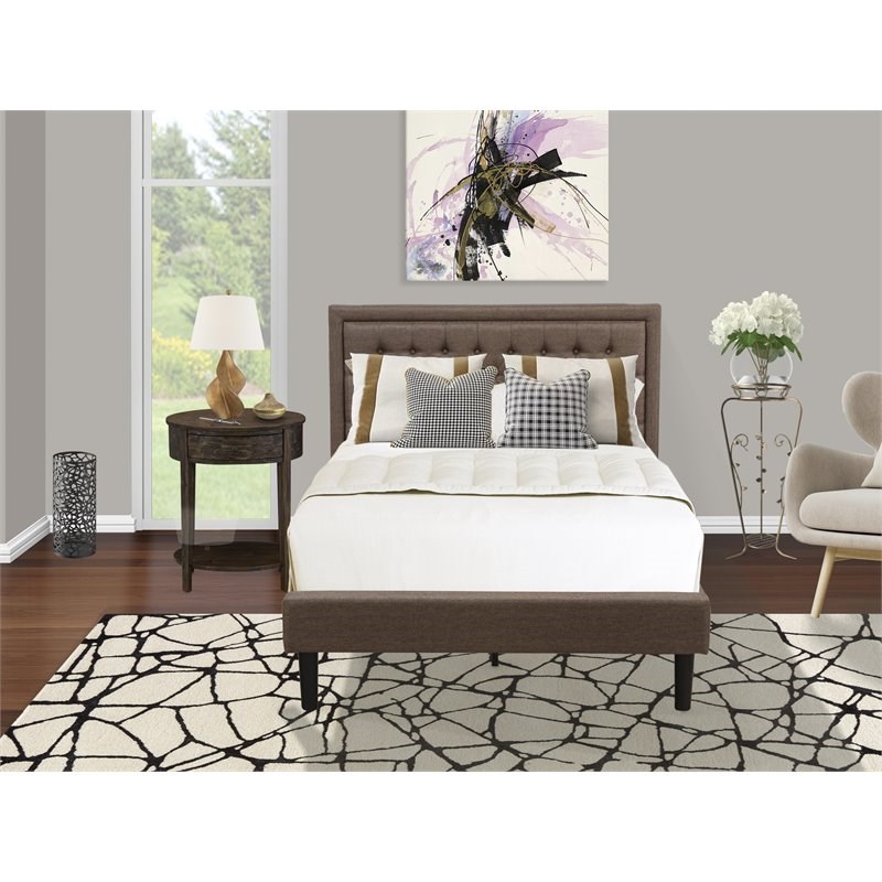Pemberly Row 2-Piece Full Bedroom Set in Engineered Wood and Jacobean Finish