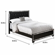 Pemberly Row Modern Engineered Wood Queen Bed with Black Faux Leather
