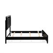 Pemberly Row Modern Engineered Wood Queen Bed with Black Faux Leather