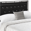 Pemberly Row Modern Engineered Wood Queen Bed with Black Faux Leather